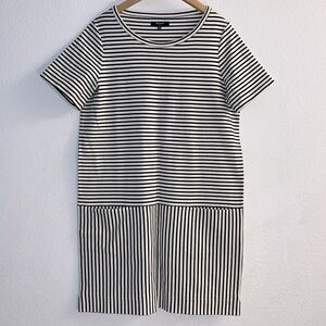 Madewell Black/White Striped Dress Size M